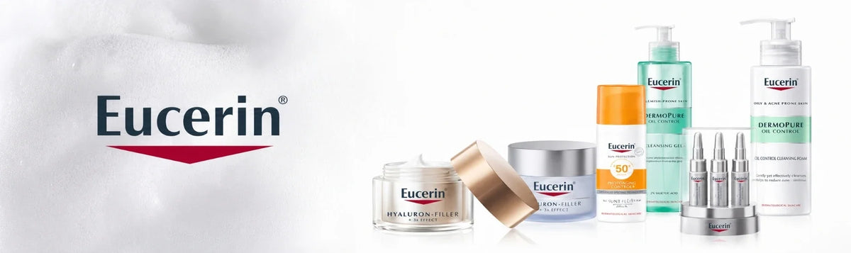 Eucerin collection banner featuring products at K-Beauty Shine