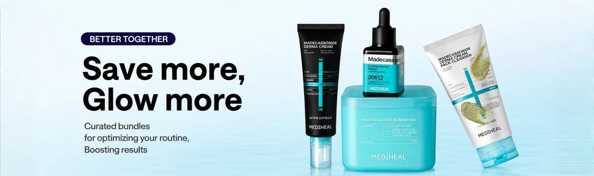 Mediheal collection banner featuring products at K-Beauty Shine