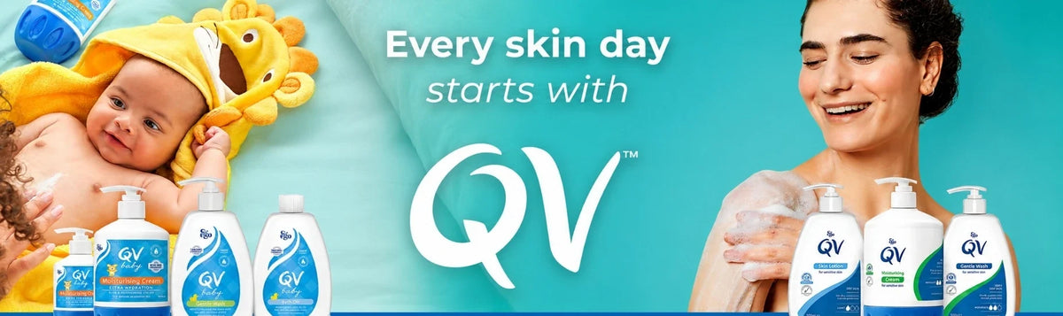 QV collection banner featuring products at K-Beauty Shine