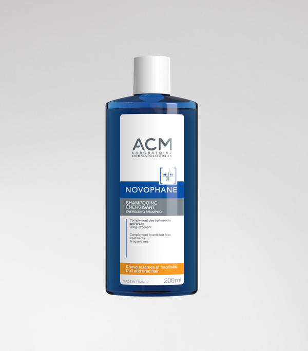 ACM Novophane Energizing Shampoo: 200 ml energizing shampoo bottle