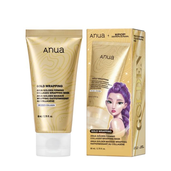 Anua KPop Demon Hunters Golden Firming Collagen Wrapping Mask 80 ml - 80ml mask tube and carton