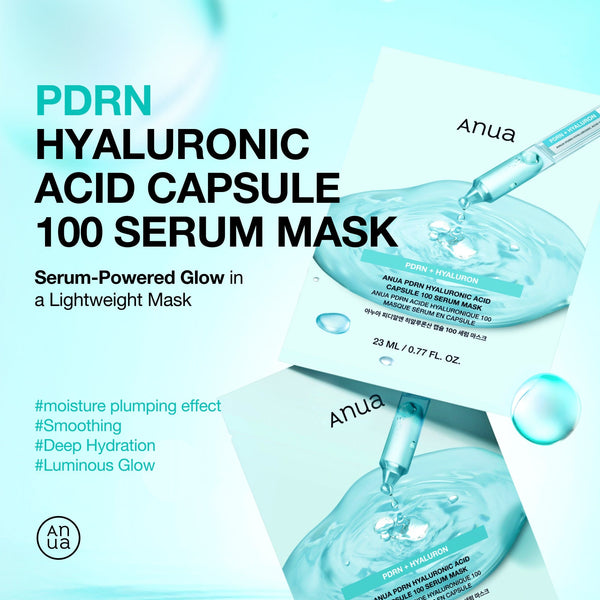 Anua PDRN Hyaluronic Acid Capsule 100 Serum Mask: 1 mask product packaging
