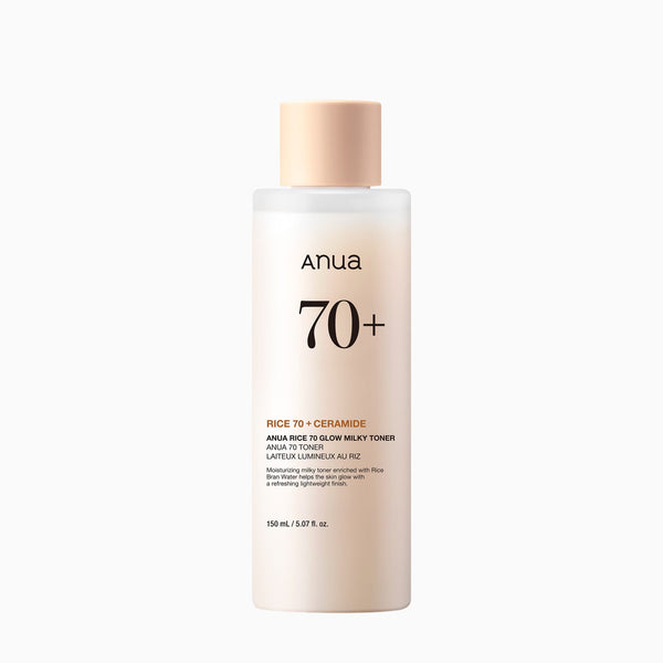 Anua Rice 70 Glow Milky Toner: 250 ml product packaging