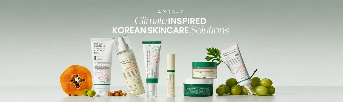 AXIS-Y collection banner featuring products at K-Beauty Shine