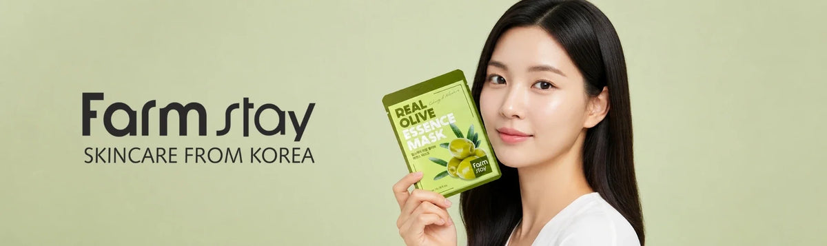 Farm Stay collection banner featuring products at K-Beauty Shine