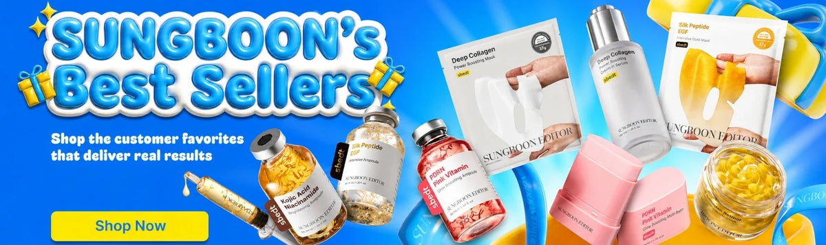 Sungboon Editor collection banner featuring products at K-Beauty Shine