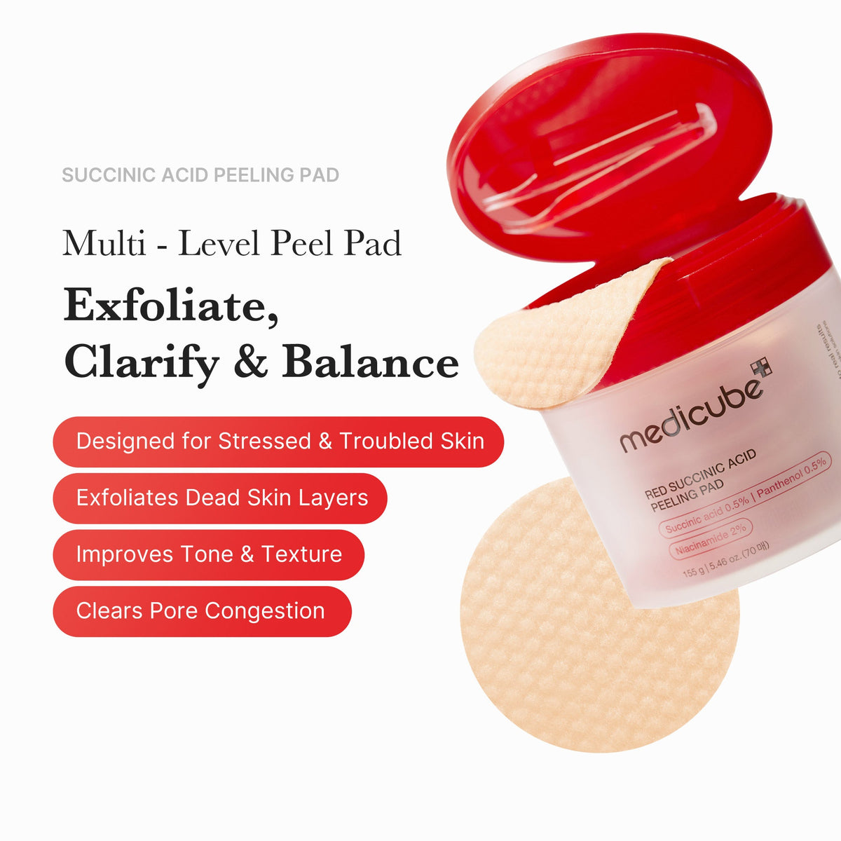 Medicube Red Succinic Acid Peeling Pad — official gallery image 2
