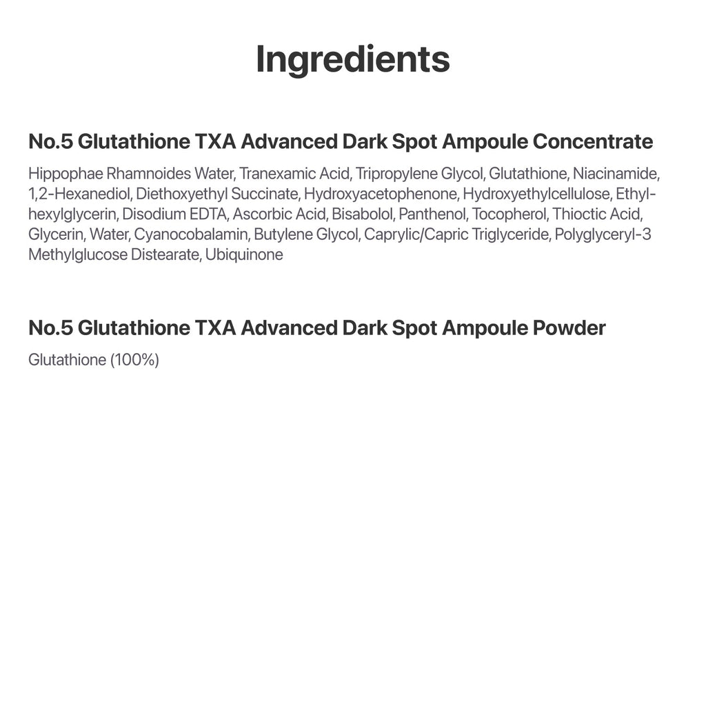 Numbuzin No.5 Glutathione TXA Advanced Dark Spot Ampoule Concentrate — Official product detail 11