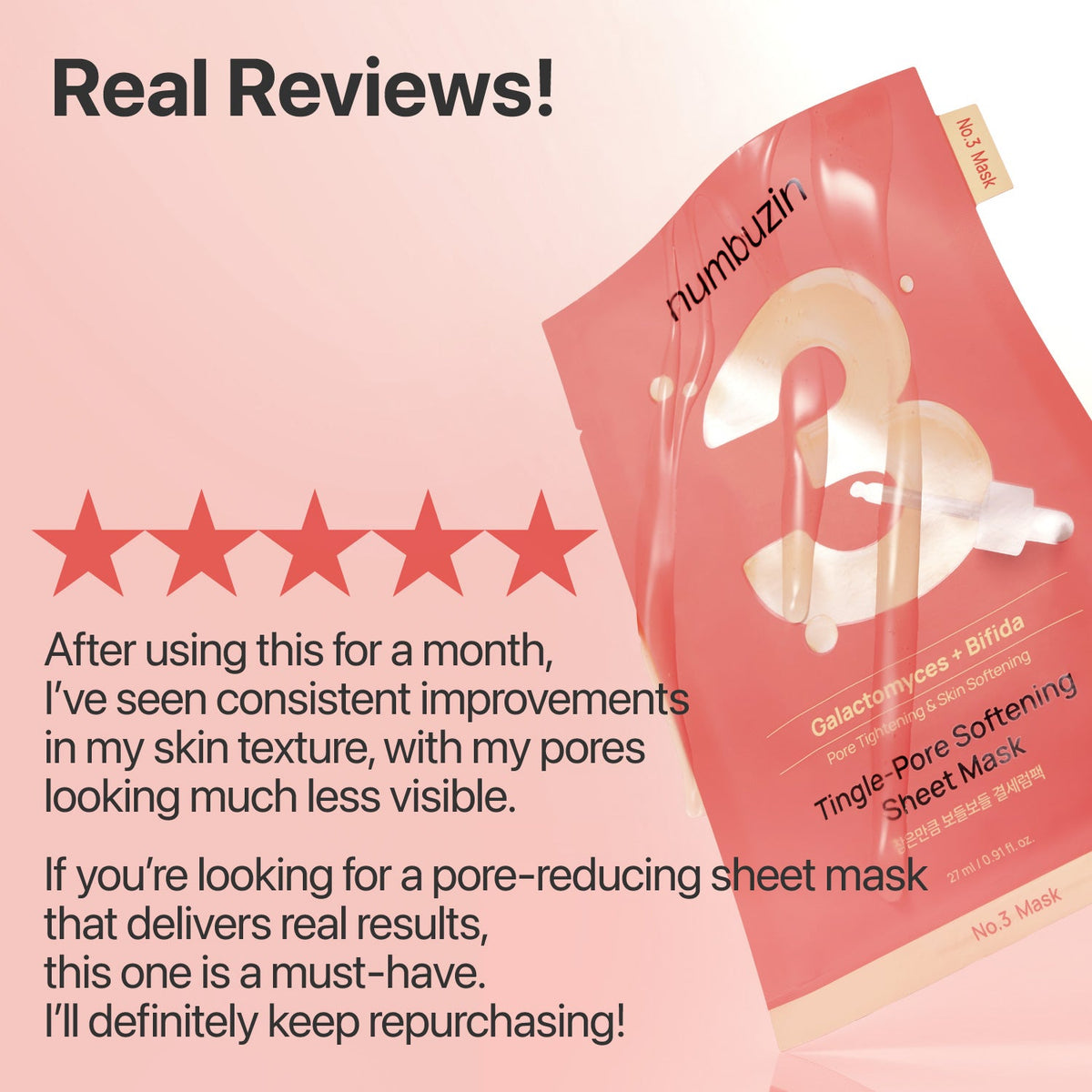 Numbuzin No.3 Tingle-Pore Softening Sheet Mask — Official product detail 8