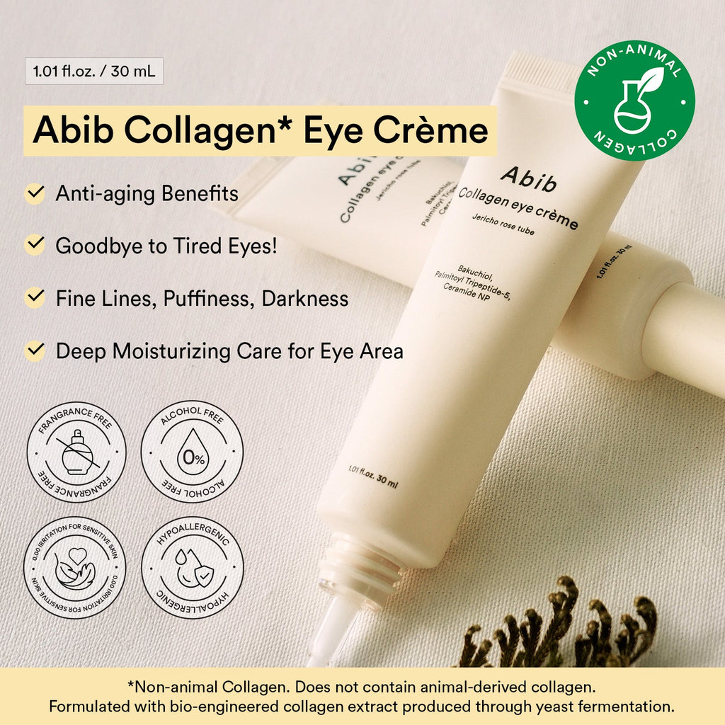 Abib Non-Animal Collagen Eye Cream Jericho Rose Tube: collagen eye cream benefits