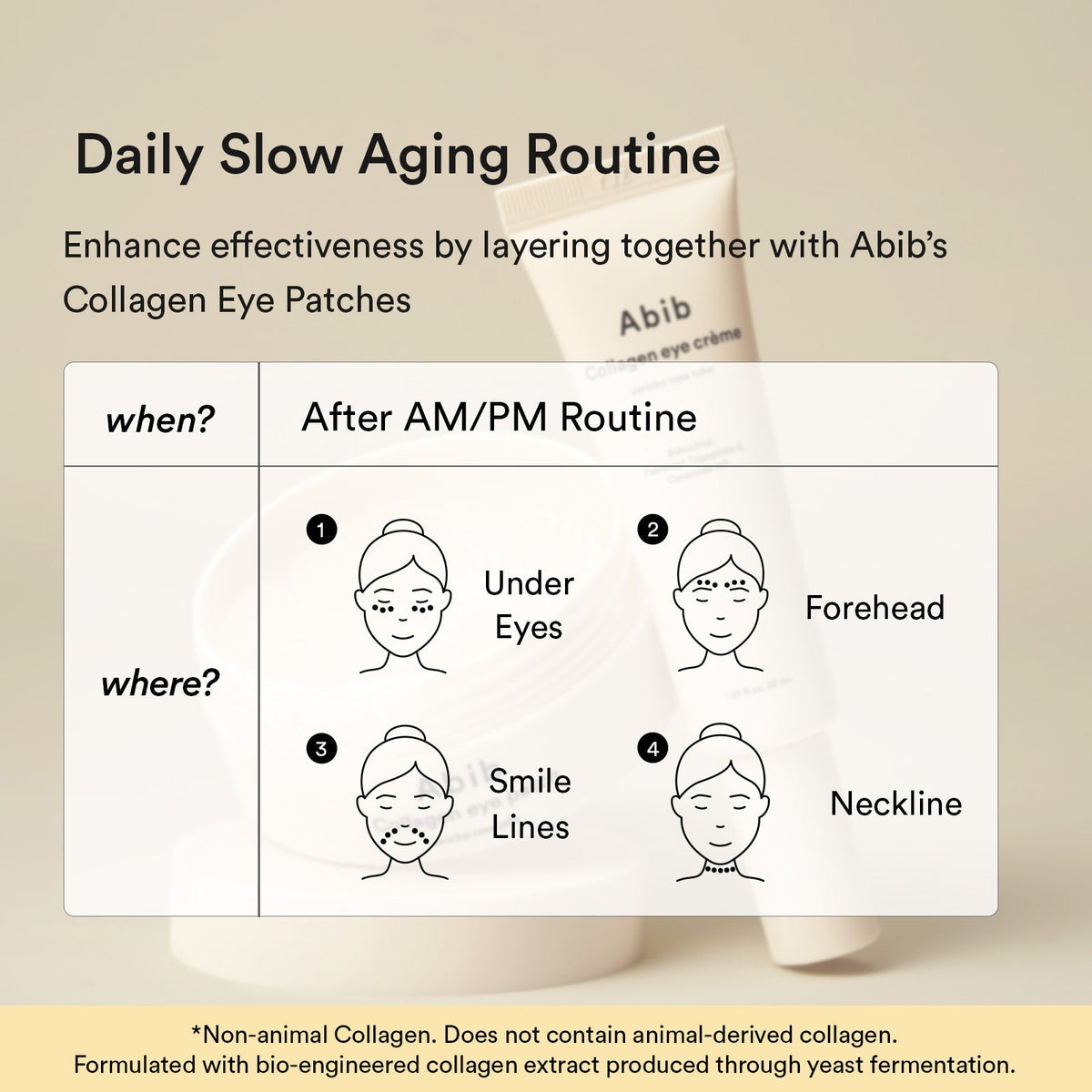 Abib Non-Animal Collagen Eye Cream Jericho Rose Tube: eye cream and patch routine