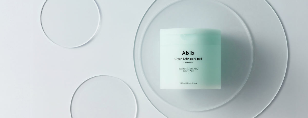 Abib Green LHA Pore Pad Clear Touch: toner pad jar and round pads