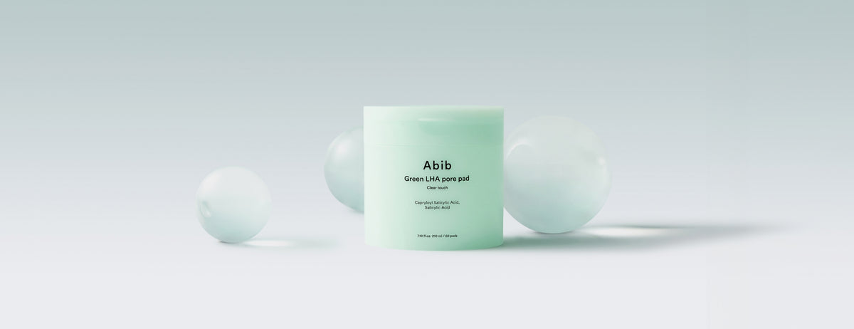 Abib Green LHA Pore Pad Clear Touch: Green LHA jar with ingredient spheres