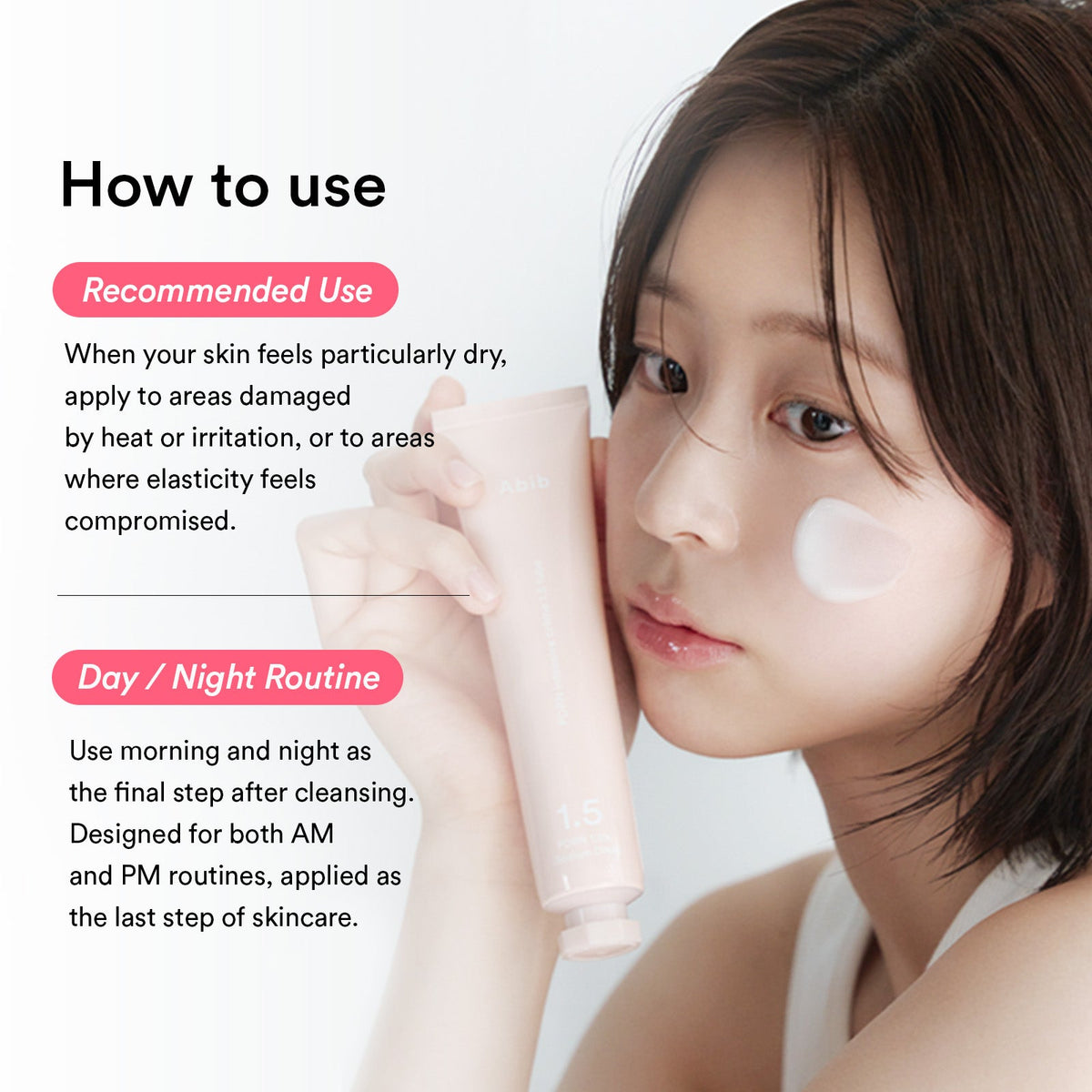 Abib PDRN Intensive Cream 1.5 Tube: morning and evening directions