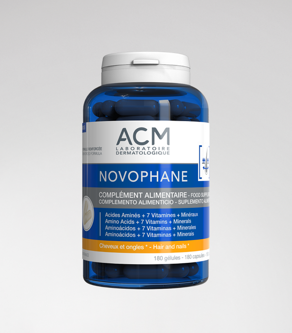 ACM Novophane Hair and Nails Capsules: hair and nail supplement capsule jar