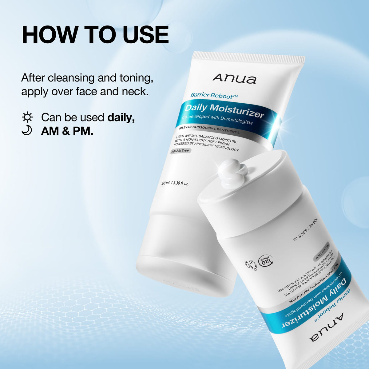 Anua Barrier Reboot Daily Moisturizer: application directions