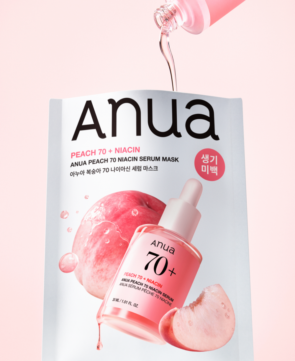Anua Peach 70 Niacin Serum Mask - peach serum mask essence presentation