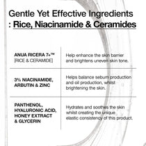 Anua Rice Ceramide 7 Hydrating Barrier Serum: key ingredient formula overview