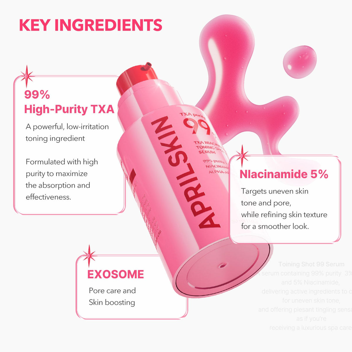 APRILSKIN TXA Niacinamide Toning Shot 99 Serum 30 ml - product presentation 3