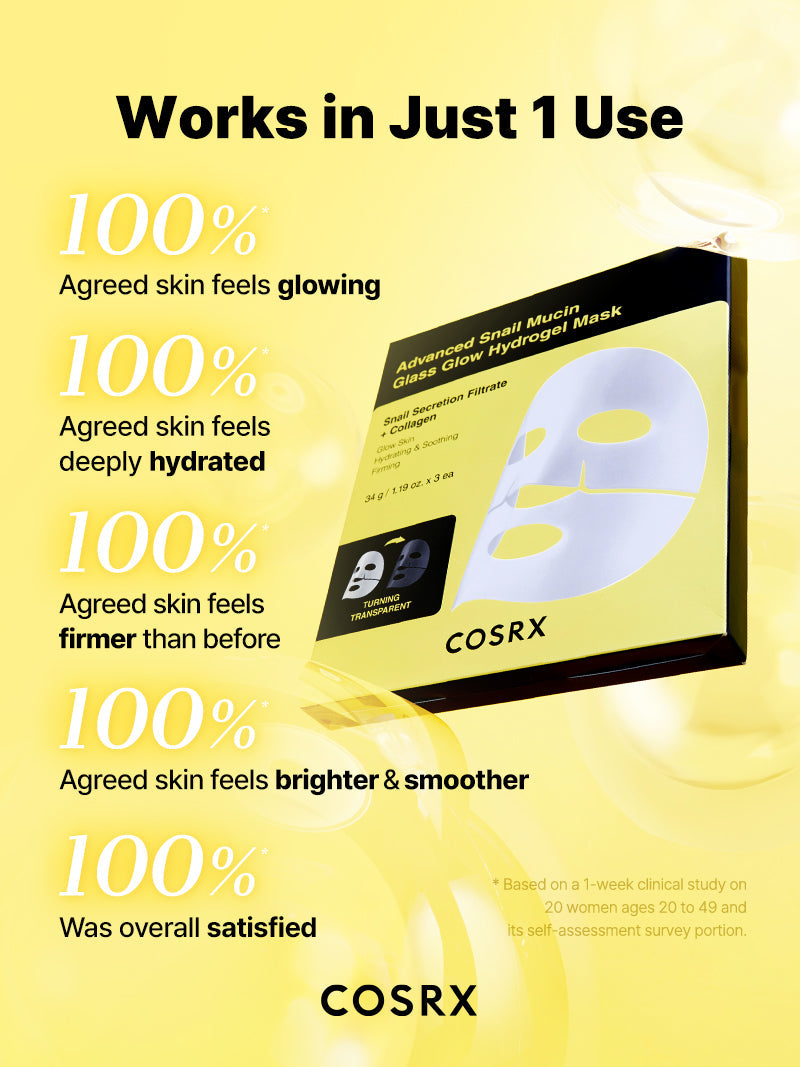 COSRX Advanced Snail Mucin Glass Glow Hydrogel Mask - 3pcs — official product gallery image 5