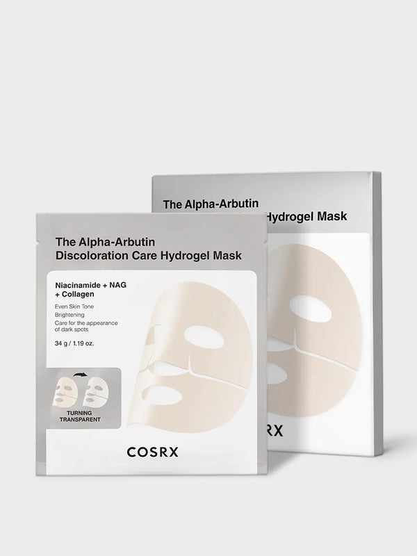 COSRX The Alpha-Arbutin Discoloration Care Hydrogel Mask - 1pc — official product image
