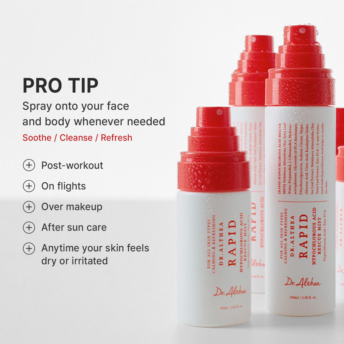 Dr.Althea Rapid Hypochlorous Acid Rescue Mist - 60ml — official product gallery image 6