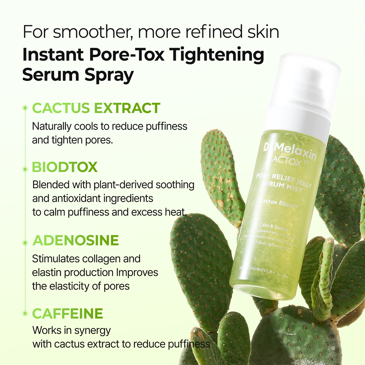 Dr. Melaxin Cactox Pore Relief Jelly Serum Mist — official product gallery image 6