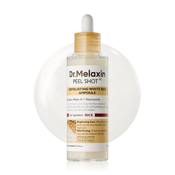 Dr. Melaxin Peel Shot Exfoliant White Rice Ampoule — official product image
