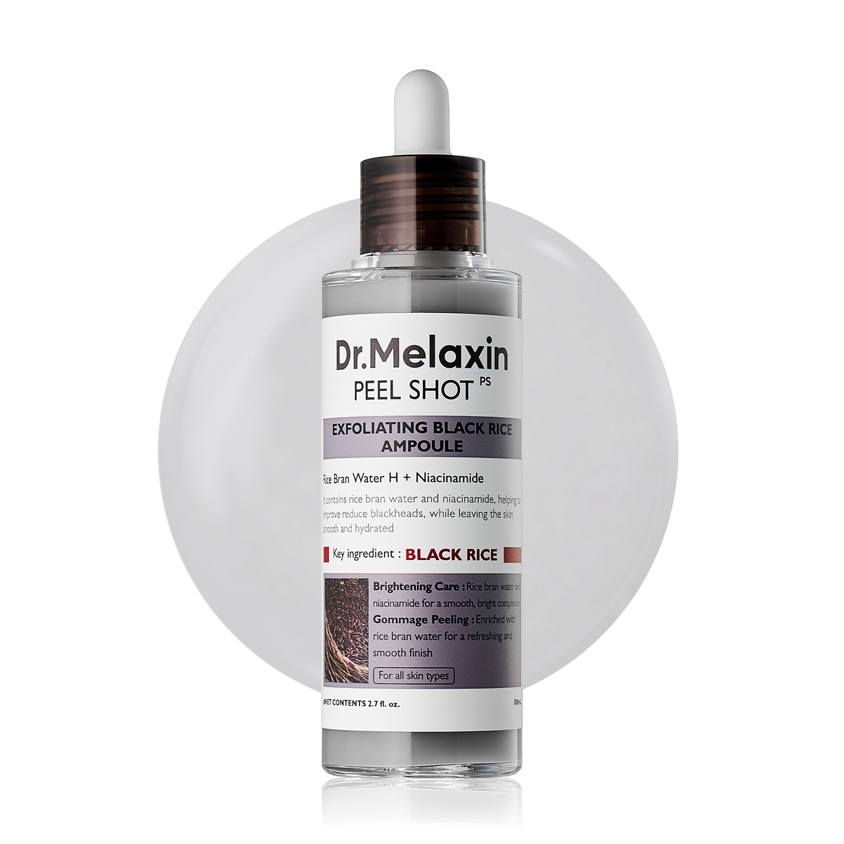Dr. Melaxin Peel Shot Glow Black Rice Ampoule — official product image