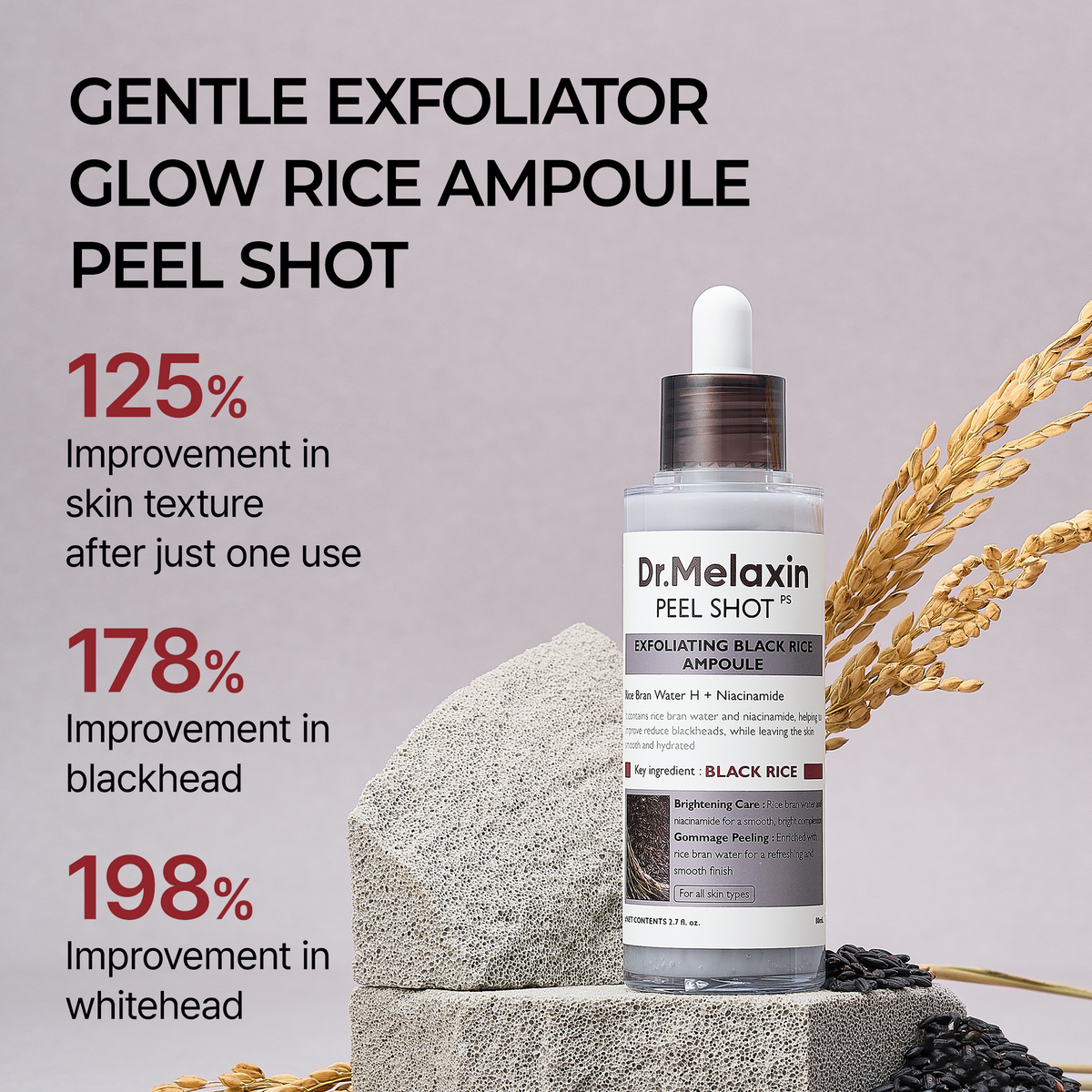 Dr. Melaxin Peel Shot Glow Black Rice Ampoule — official product gallery image 3