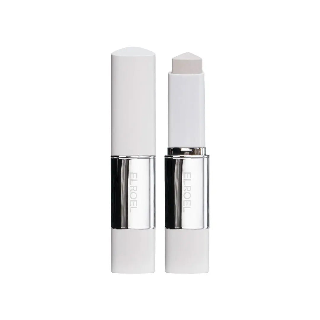 Elroel Blanc Cover Cream Stick Light shown closed and open on a white background
