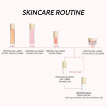 Full Prestige skincare routine chart including capsule cream