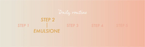 Official Prestige routine graphic highlighting step 2 for emulsion