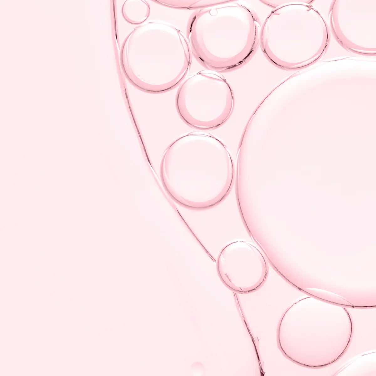 Elroel Prestige Collagen Lifting Emulsion: pink fluid texture with droplets and bubbles