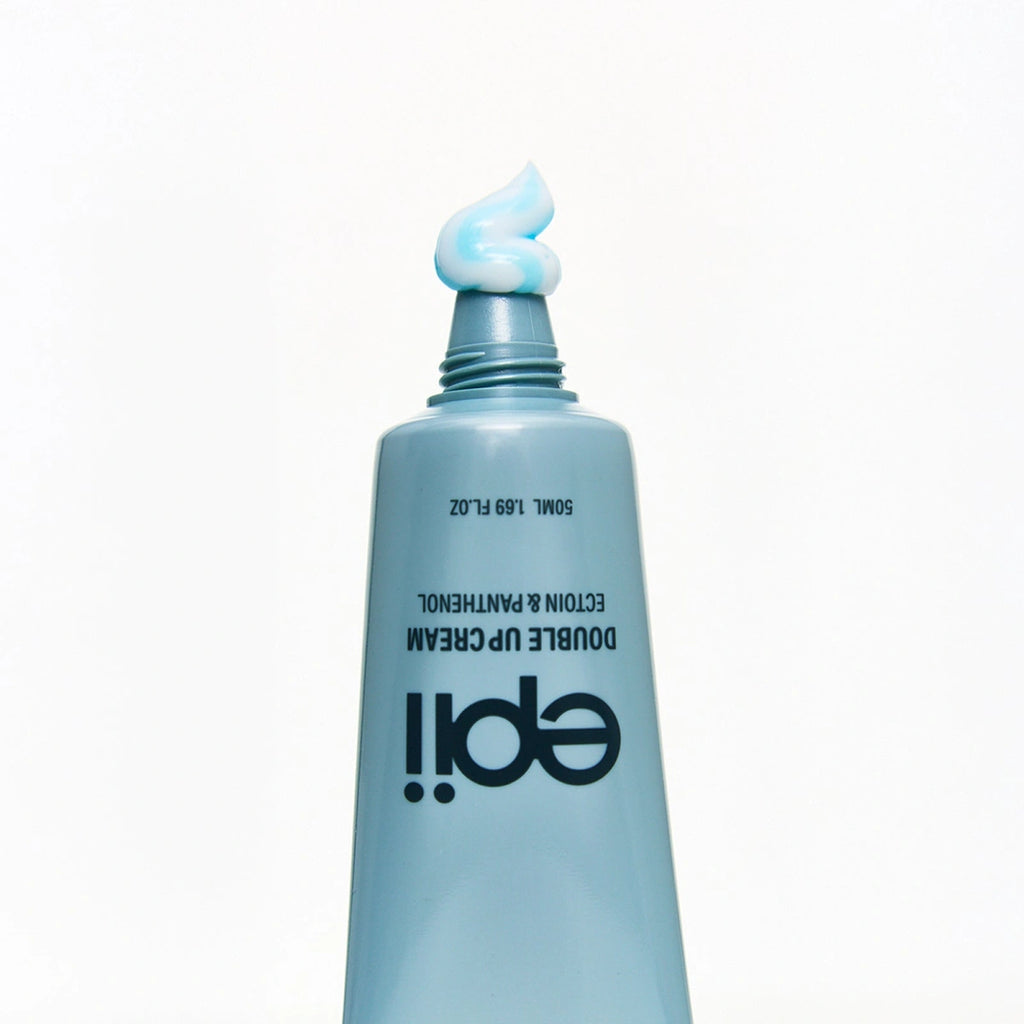 epii Double Up Cream Ectoin & Panthenol — Dispenses two complementary creams from one tube; dispensing detail.