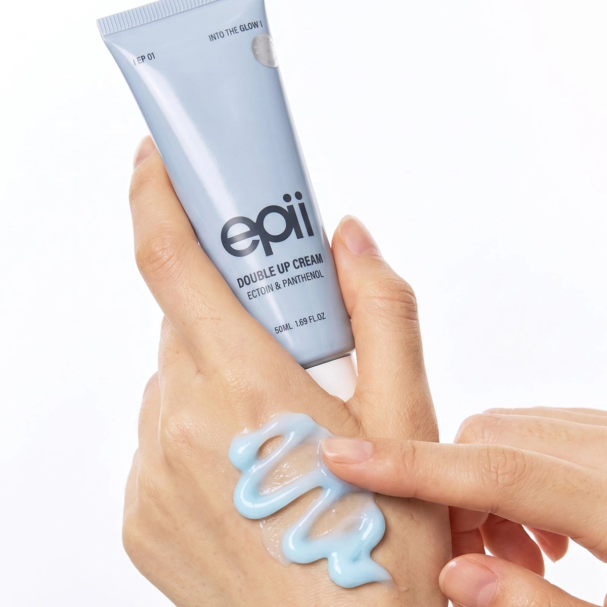 epii Double Up Cream Ectoin & Panthenol — Contains 15% squalane for softness and moisture retention; hand application.