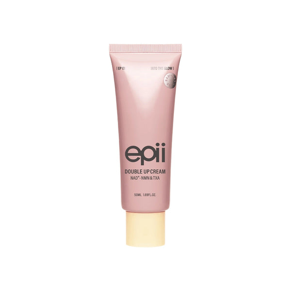 epii Double Up Cream NAD+ · NMN & TXA — Helps improve the appearance of uneven tone and dullness; white-background packshot.