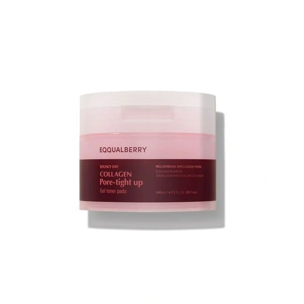Eqqualberry BOUNCY DAY Collagen Pore Tight Up Gel Toner Pads — Delivers moisture with collagen-infused gel essence