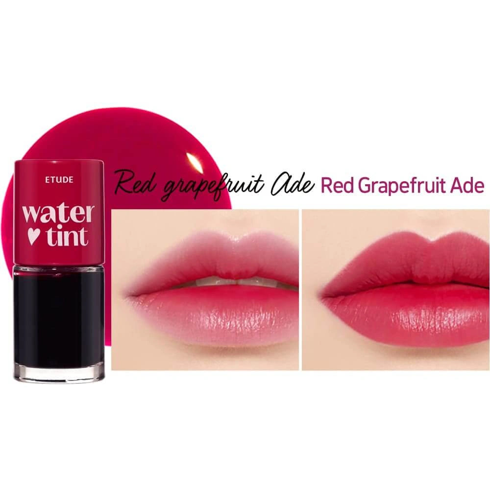 ETUDE Dear Darling Water Tint 9 g — Red Grapefruit Ade lip swatches