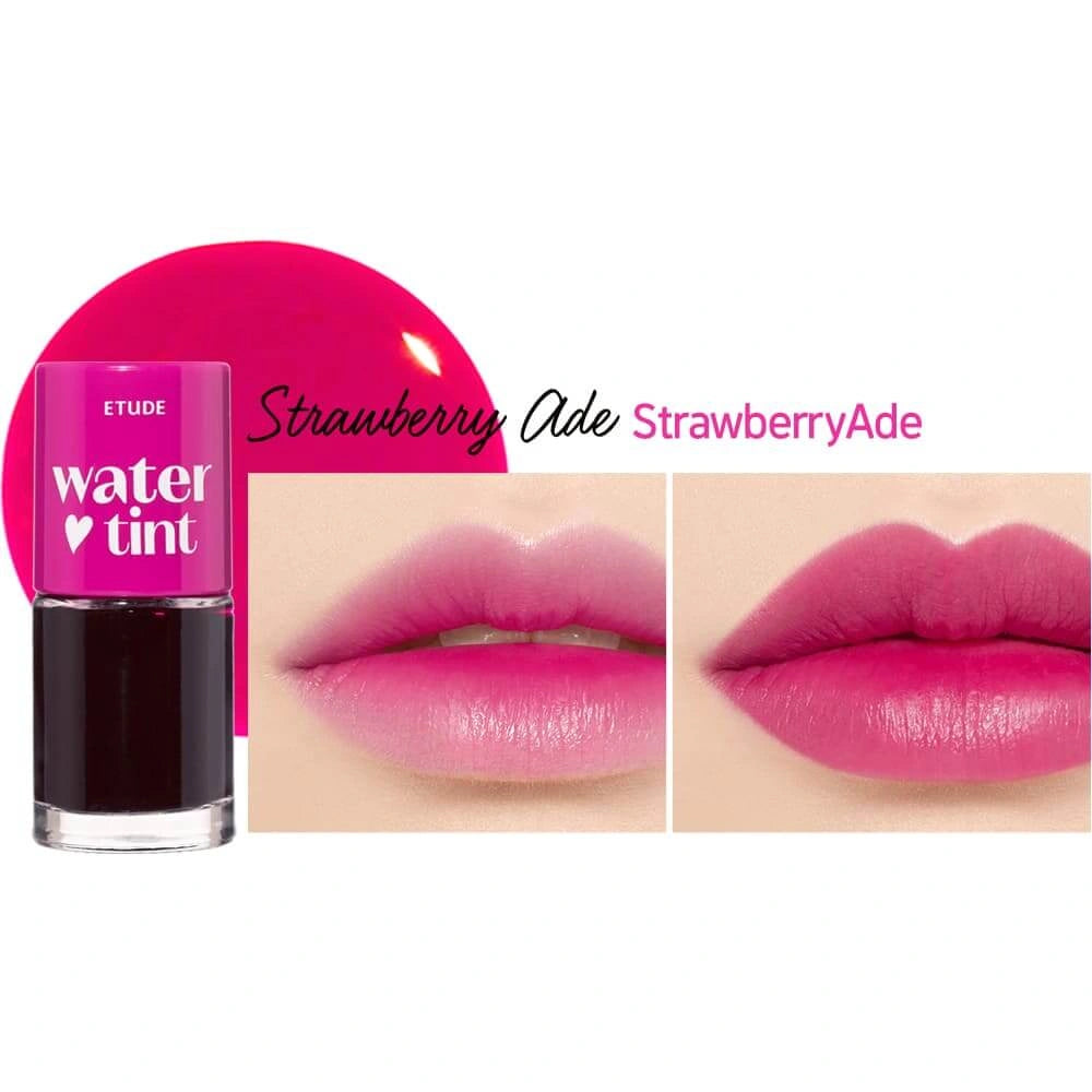 ETUDE Dear Darling Water Tint 9 g — Strawberry Ade lip swatches