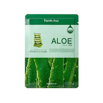 Farmstay Aloe Visible Difference Mask Sheet — aloe moisturising sheet-mask sachet on a white background.