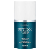Heimish Marine Care Retinol For Face Serum 50 ml bottle with its white cap, front view on a white background.