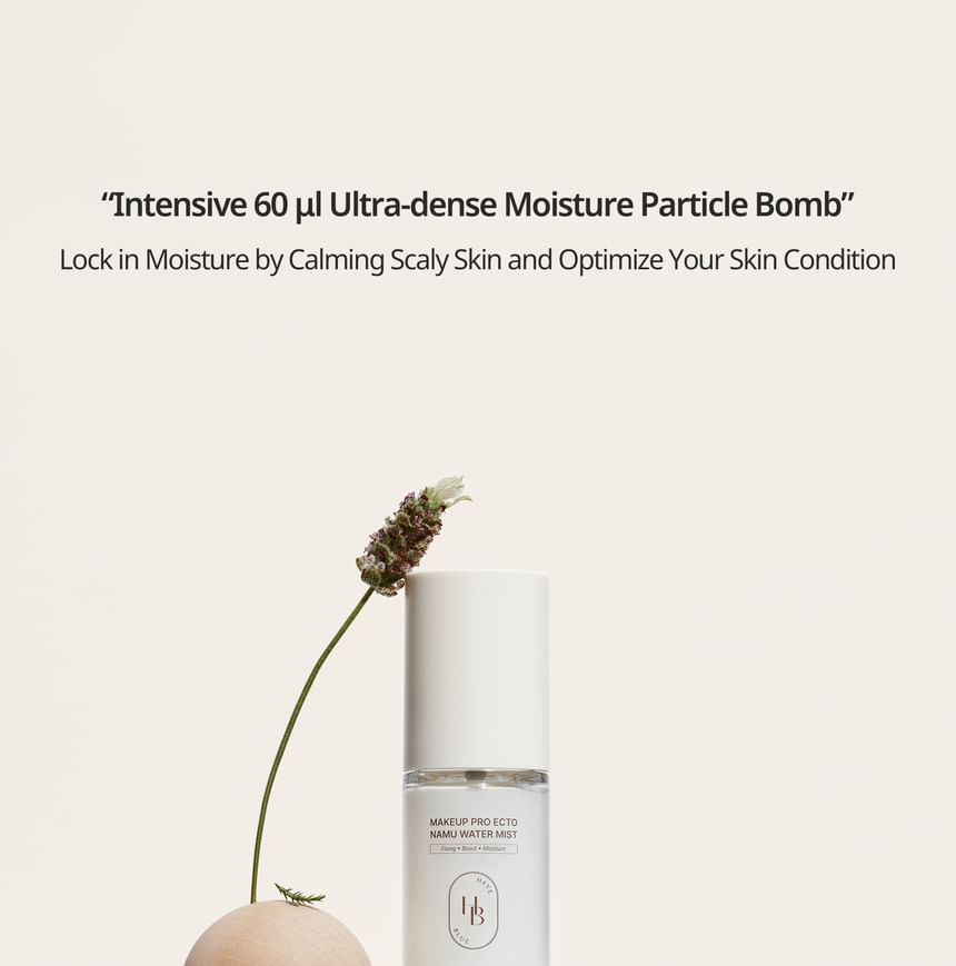 Heveblue Makeup Pro Ecto Namu Water Mist 50 ml — bottle with botanical ingredients.