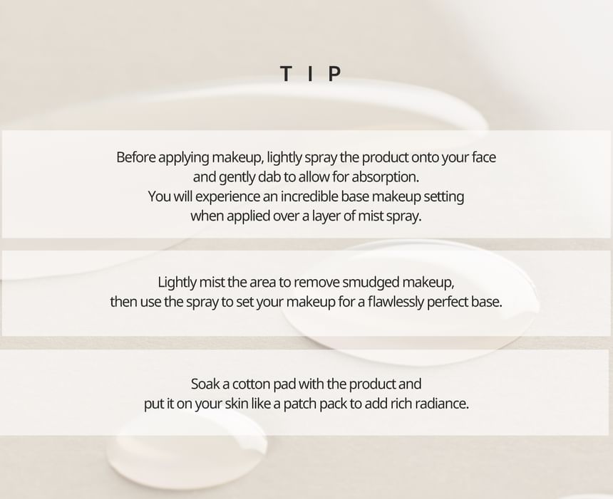 Heveblue Makeup Pro Ecto Namu Water Mist 50 ml — makeup-preparation application tips.