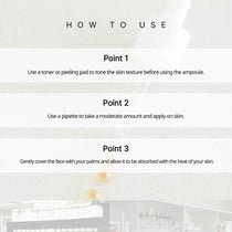 Heveblue Salmon Caring Centella Ampoule 30 ml — ampoule application instructions.