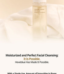 Heveblue Salmon Caring Centella Bubble Cleanser 200 ml — foaming cleanser texture and bottle.