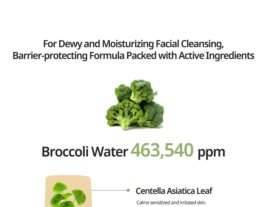 Heveblue Salmon Caring Centella Bubble Cleanser 200 ml — broccoli and centella ingredient guide.