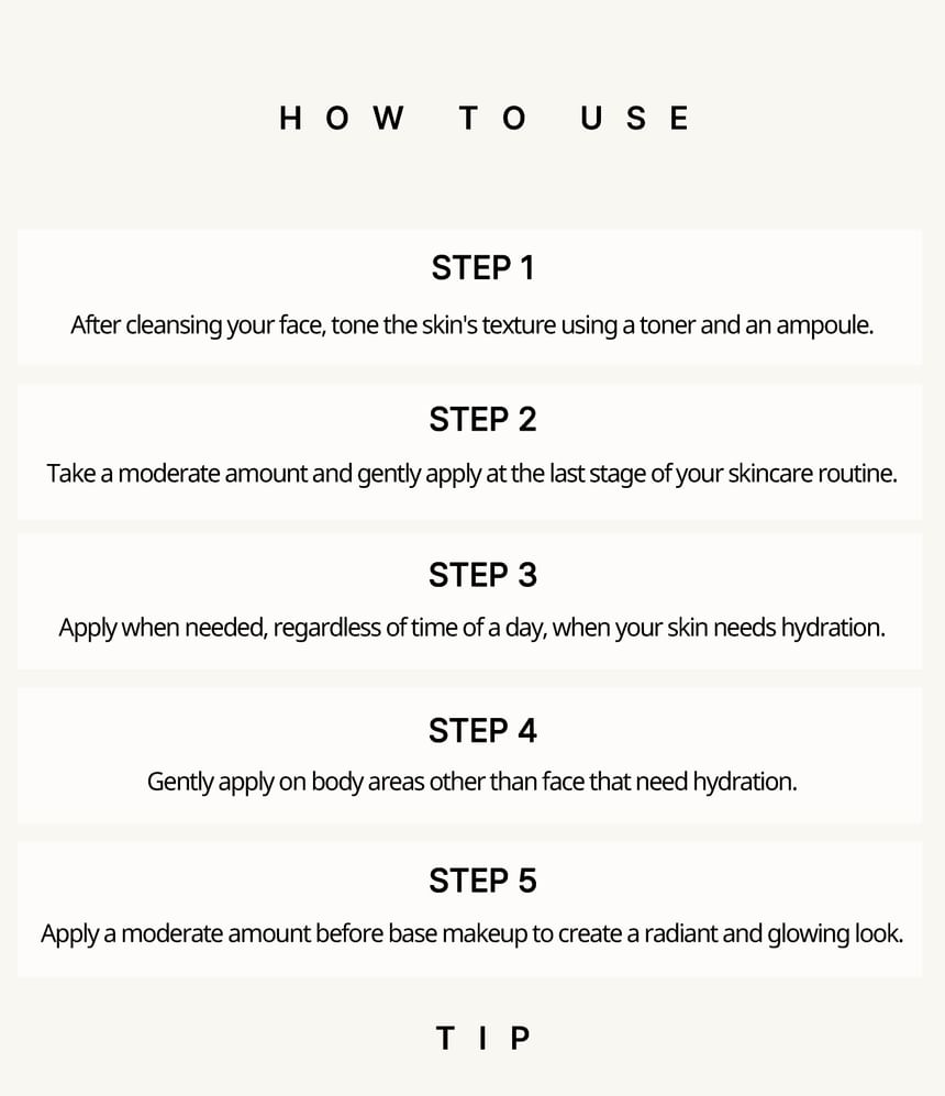 Heveblue Salmon Caring Centella Cream 100 ml — cream application instructions.