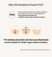 Heveblue Salmon Caring Centella Light Cleansing Oil - 250ml — manufacturer PHA cleansing diagram.