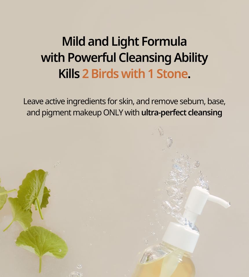 Heveblue Salmon Caring Centella Light Cleansing Oil - 250ml — light oil and cleansing presentation.